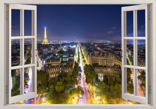 Adesivo Decoração Parede Paris França Paisagem Torre Eiffel