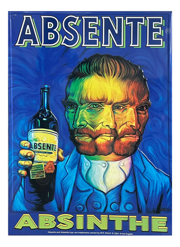 Quadro Pôster Absinto Absenthe Van Gogh Alumínio Bebida
