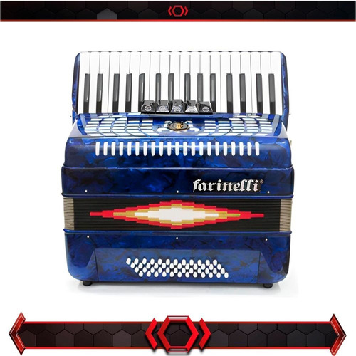 Acordeon Teclas Azul 3448 5 Registros Farinelli