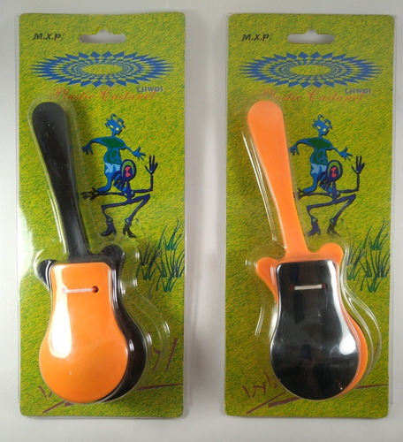 Imagen 5 de 10 de Castañuelas De Plástico Mxp Cwh01 Con Mango