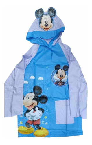 Capa Lluvia Impermeable Mickey Niños 3 A 6 Años Escolar