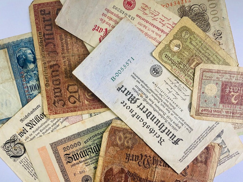 15 Notas Antigas Alemanha Época Da Inflação 1909 A 1923