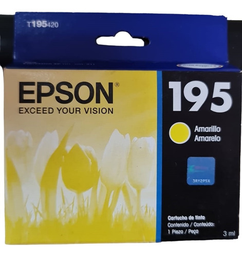 Cartucho Epson T195 Amarillo Orig. T195420 Vencido 2022