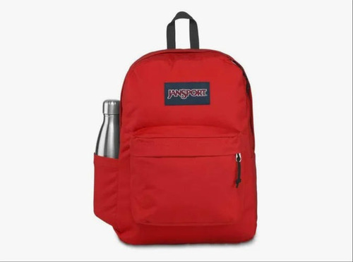 Mochila Unisex Superbreak Plus Con Cremallera Color Red Tape Jansport