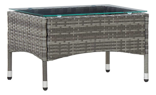 Mesa De Centro Gris 23.6 X15.7 X14.2 Poly Rattan