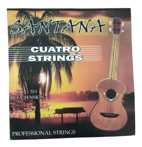 Cuerdas Para Cuatro Santana Color Negro 