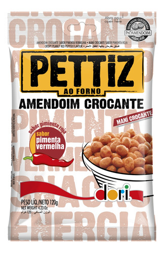Amendoim Dori Pettiz Crocante sabor pimenta vermelha 120 g