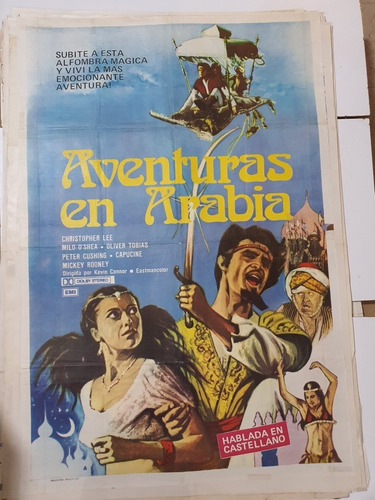 Antiguo Afiche De Cine Original-1738-aventuras En Arabia-