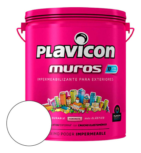 Plavicon Muros Frentes Impermeabilizante Plástico Blanco 5kg