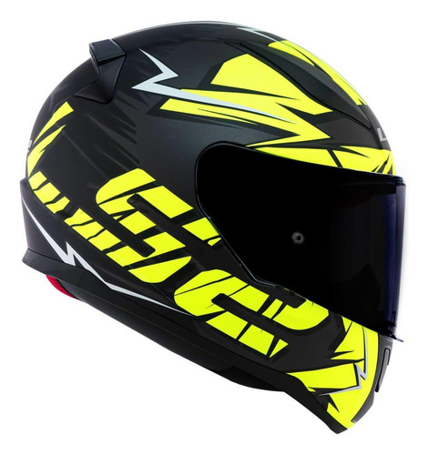 Capacete Ls2 Ff353 Cromo Fosco Preto E Amarelo 62/xl