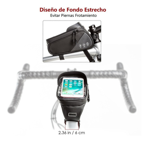 Imagen 4 de 9 de Bolsa De Teléfono Para Cuadro Frontal De Bicicleta
