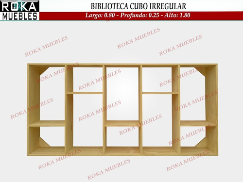 Imagen 5 de 7 de Biblioteca Cubo Irregular Pino 60x25x180 Roka