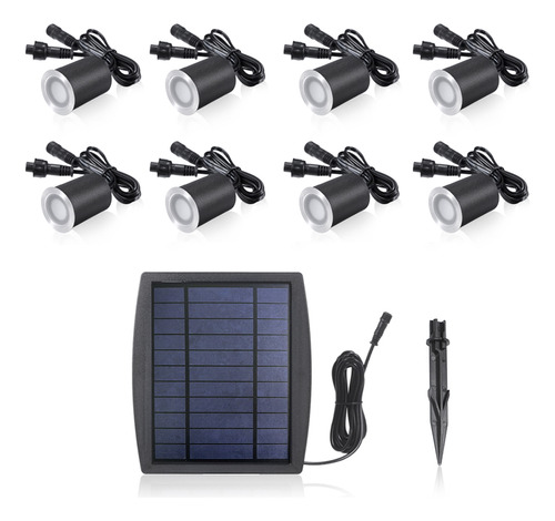 Lámpara Solar Jardín 8pcs Ip65 Impermeable Luz Cálida Camino