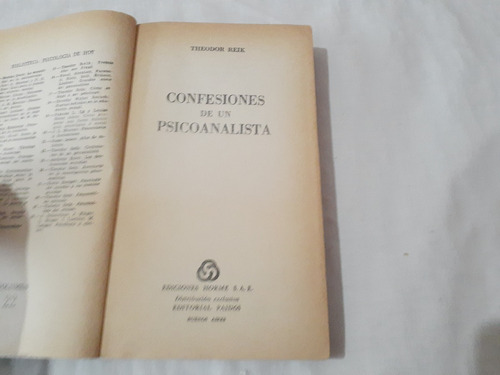 Imagen 3 de 6 de Confesiones De Un Psicoanalista Theodor Reik Paidos