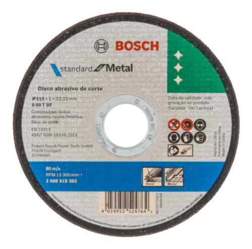 Kit C/ 10 Disco Corte Metal Inox Std 1151x1mm Bosch
