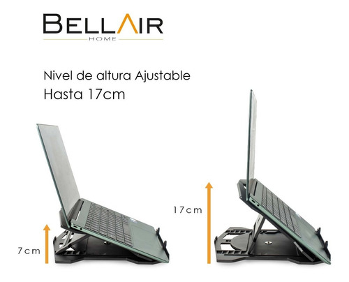 Imagen 6 de 8 de Base Soporte Para Laptop Portátil Giratorio 360° - Bellair