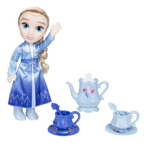 Muñeca Princesa Elsa 35cm Con Juego De Te Disney Jakks