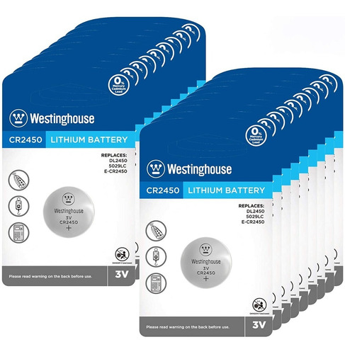 Imagen 2 de 3 de Westinghouse Cr2450 Litio 3 Volts Nueva En Blíster Sellado