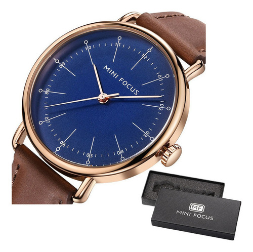 Relojes De Cuarzo Casuales De Cuero Mini Focus Para Hombre