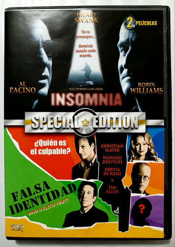 Película Insomnia 2002 / Falsa Identidad 2001 (Usado)