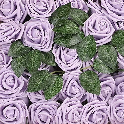 Flores Artificiales Rosas 50 Piezas Rosas Lilas Decoracion | Envío gratis