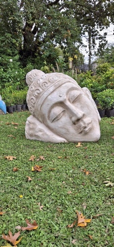 Cabeza Buda Gigante 75 Cm De Alto De Resina Retiro Del Local Crema