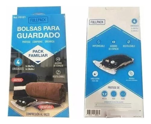 Set 4 Bolsas Para Guardar Ropa Al Vacio Ideal Viajes Valija