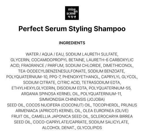 Shampoo Mise En Scene Perfume Para Cabelo Perfect Styling Se