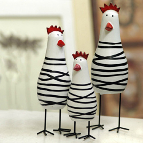 Figura De Gallo Y Pollo, Adorno, Figura De Animales De Granj