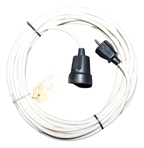 Alargue: 10 Mts Cable Bajo Goma Blanco 3 X 1 Mm  Schuko