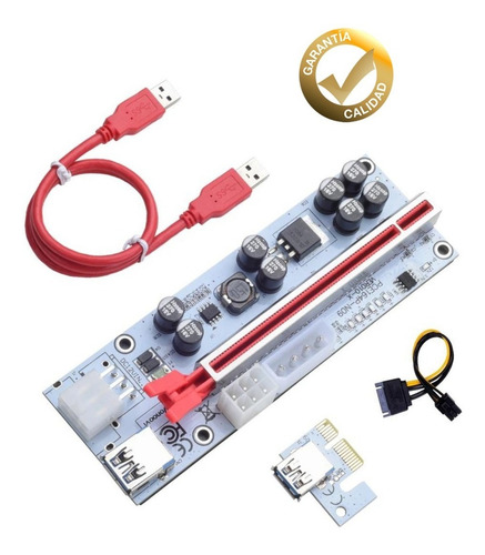 Imagen 1 de 6 de Riser 010x Plus Pcie 1x A 16x Usb 3.0 Led Cripto Minería