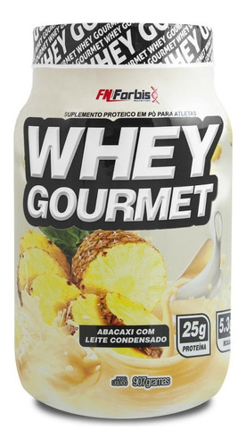 Suplemento em pó FN Forbis  Whey Gourmet proteínas Whey Gourmet sabor  abacaxi e leite condensado em pote de 907g