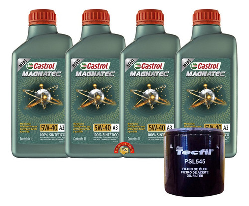 4 Castrol Magnatec 5w40 Sn Gol + Filtro Psl545 Para Up