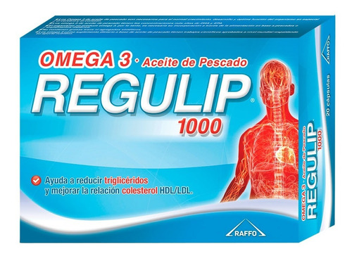 Imagen 2 de 2 de Regulip 1000 Omega 3 Aceite De Pescado 50 Caps Colesterol Sabor No
