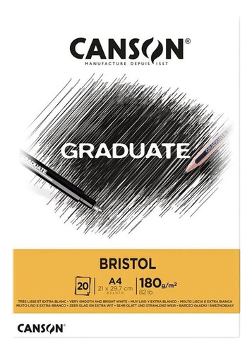 Block Canson Graduate Bristol A4 180g 20 Hojas