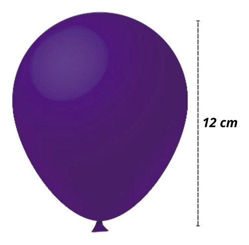 Balão Bexiga Liso 5 Polegadas Redondo 50 Unidades Festball Cor Liso Roxo