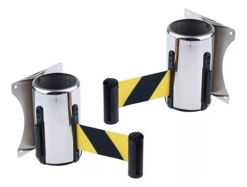 2 Unids 16.4ft Cinturón Retráctil De Barrera De Pared Para