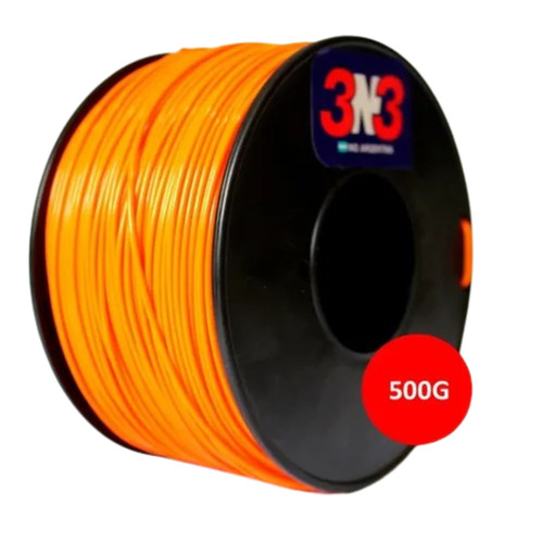 Filamento 3D PLA 3n3 de 1.75mm y 500g naranja
