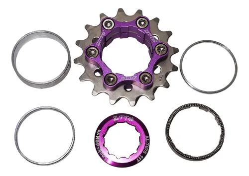 Kit Single Speed Ztto 16 Dentes P/cassete Freehub Hg Roxo P Kit Single Speed Ztto 16 Dentes P/cassete Freehub Hg Roxo P