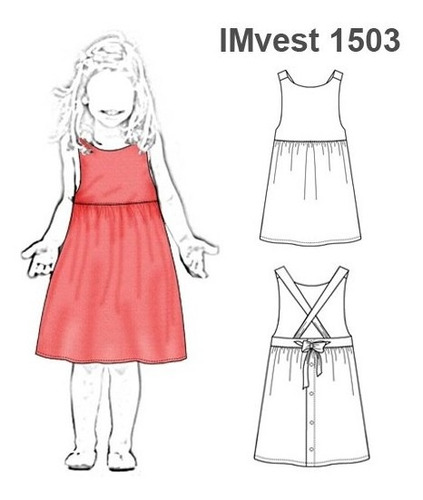 ( Moldes De Ropa)  Vestido Solera Niña 1503