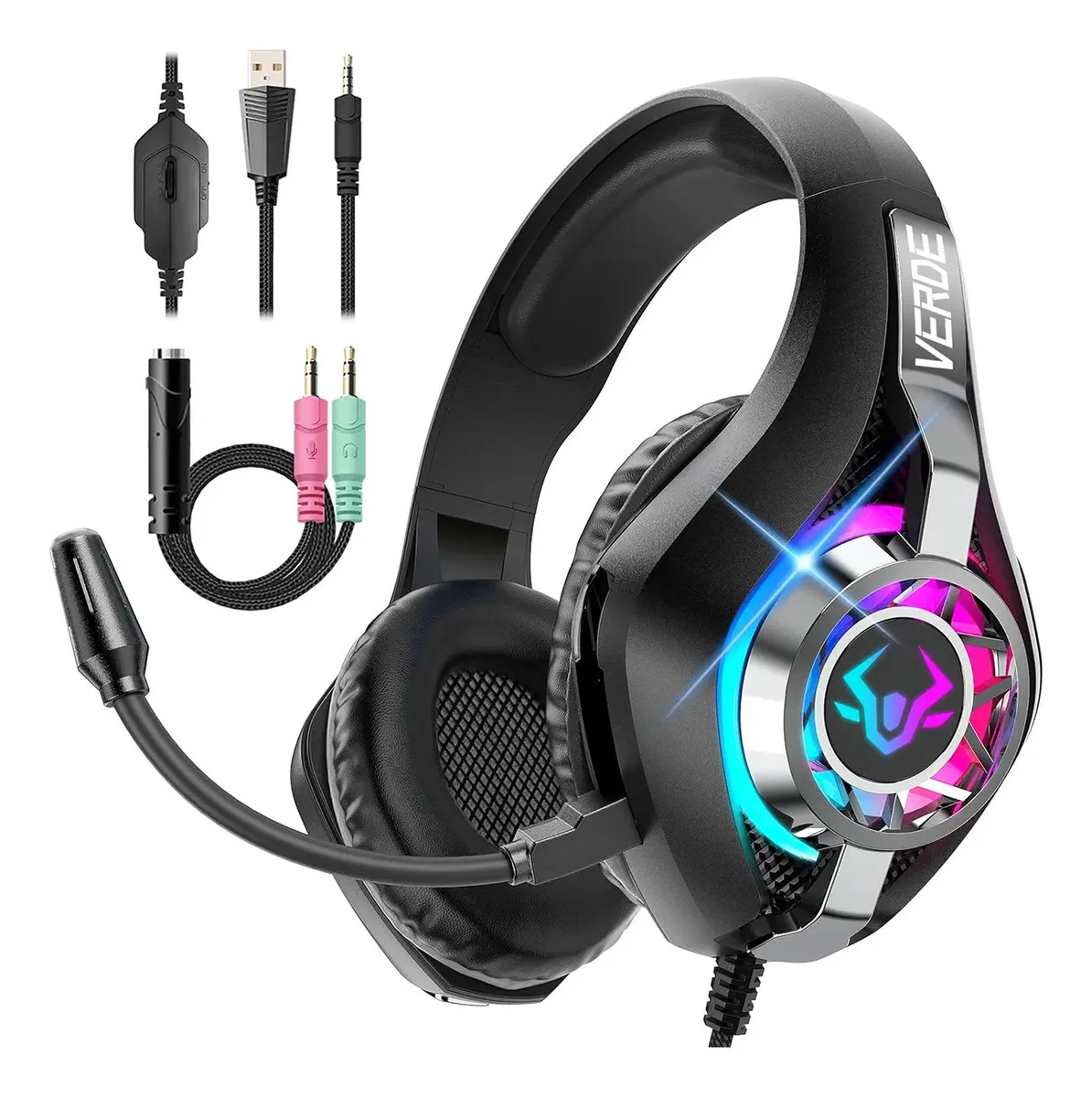 Headset Gamer Compatível Com Ps5, Ps4, Switch, Xbox E Pc, Fone Com Som Surround E Microfone Com Cancelamento De Ruído