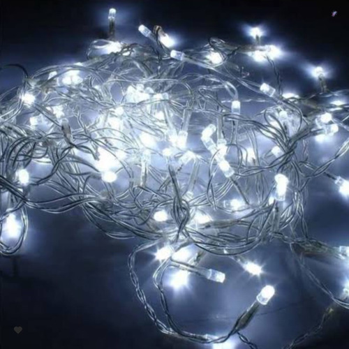 Pisca Pisca Led Luz De Natal Festa 100 Led 8 Funções 9 Metro Luzes Prata 110v