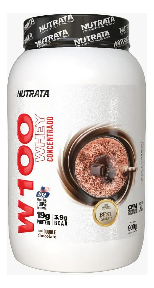 W100 Whey Concentrado Pote Double Nutrata 900 g