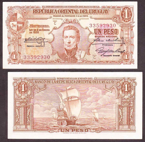 Brou 1 Peso (1939) Variante 10.iii.20 Xf