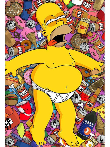 Placa Decorativa 45x30 Cm Homer Simpsons
