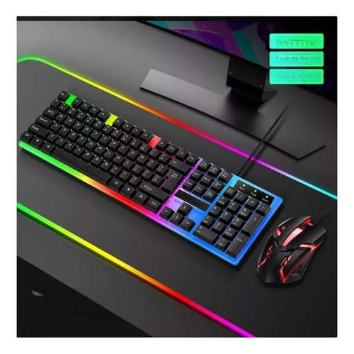 Kit Teclado Y Mouse Gaming Gamer Luminoso Luces Pc Laptop