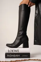Comprar Botas Bucaneras Taco Negras Bota Larga Caña Alta Olivia