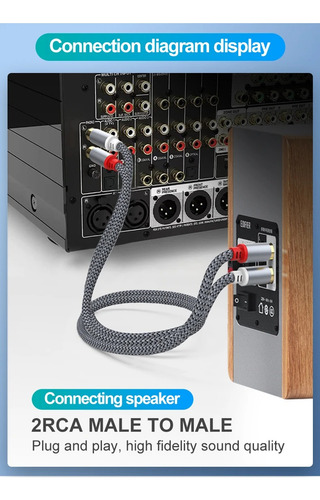 Cable Audio Rca Cobre Alta Calidad 2 Rca A 2 Rca 1m