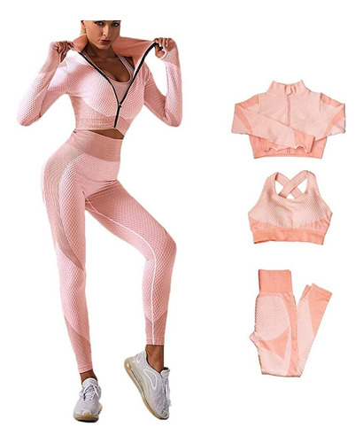 Ropa De Gimnasio De 3 Piezas, Ropa De Yoga Activewear [u]