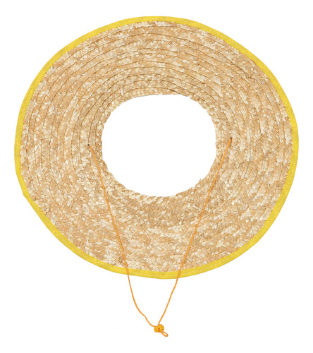 Parasol De Paja De Trigo Para Cascos, Sombrero Con Ala De Co